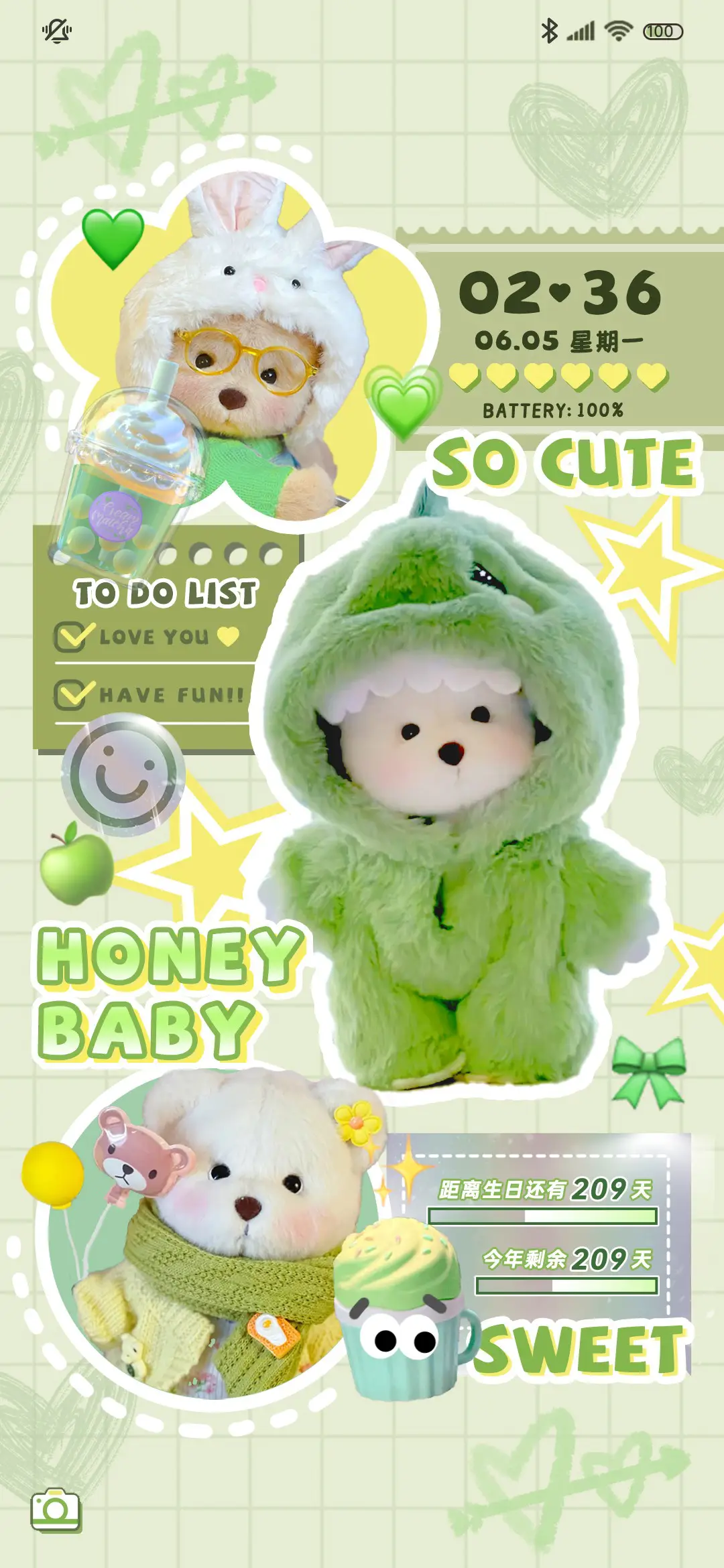 贴纸 多巴胺熊熊