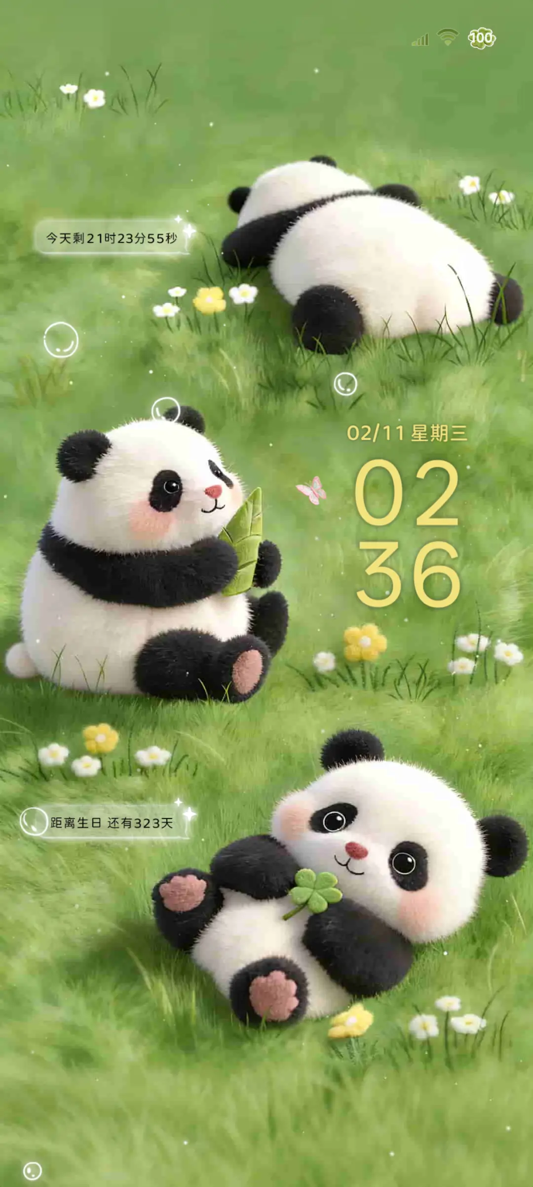 熊猫四叶草桌面组件