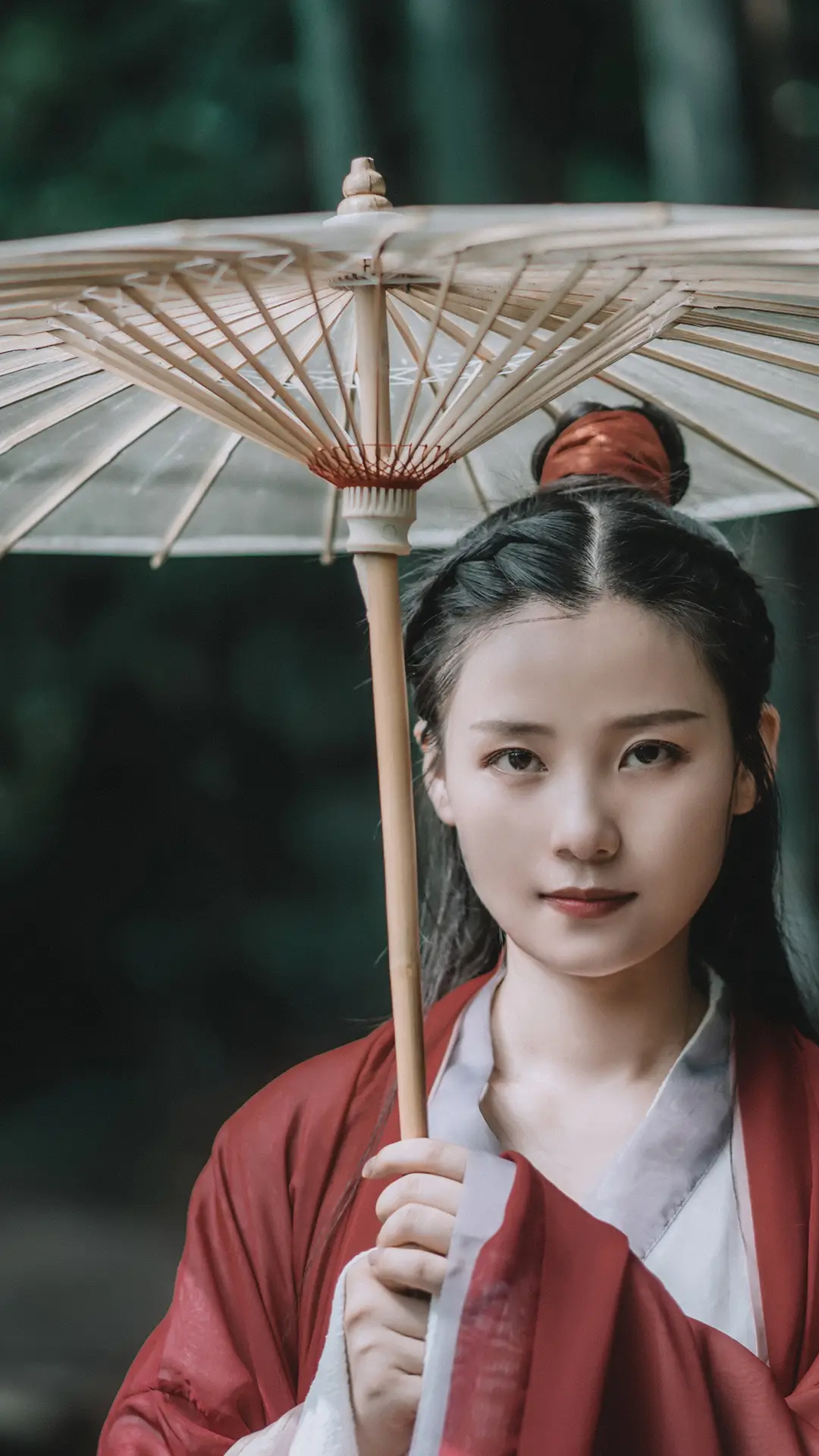 古风持伞红衣女子-锐景创意